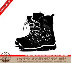 Snowboard Boots Digital Design File (SVG, PNG, JPG, AI, PDF, DXF, EPS, WebP) 
