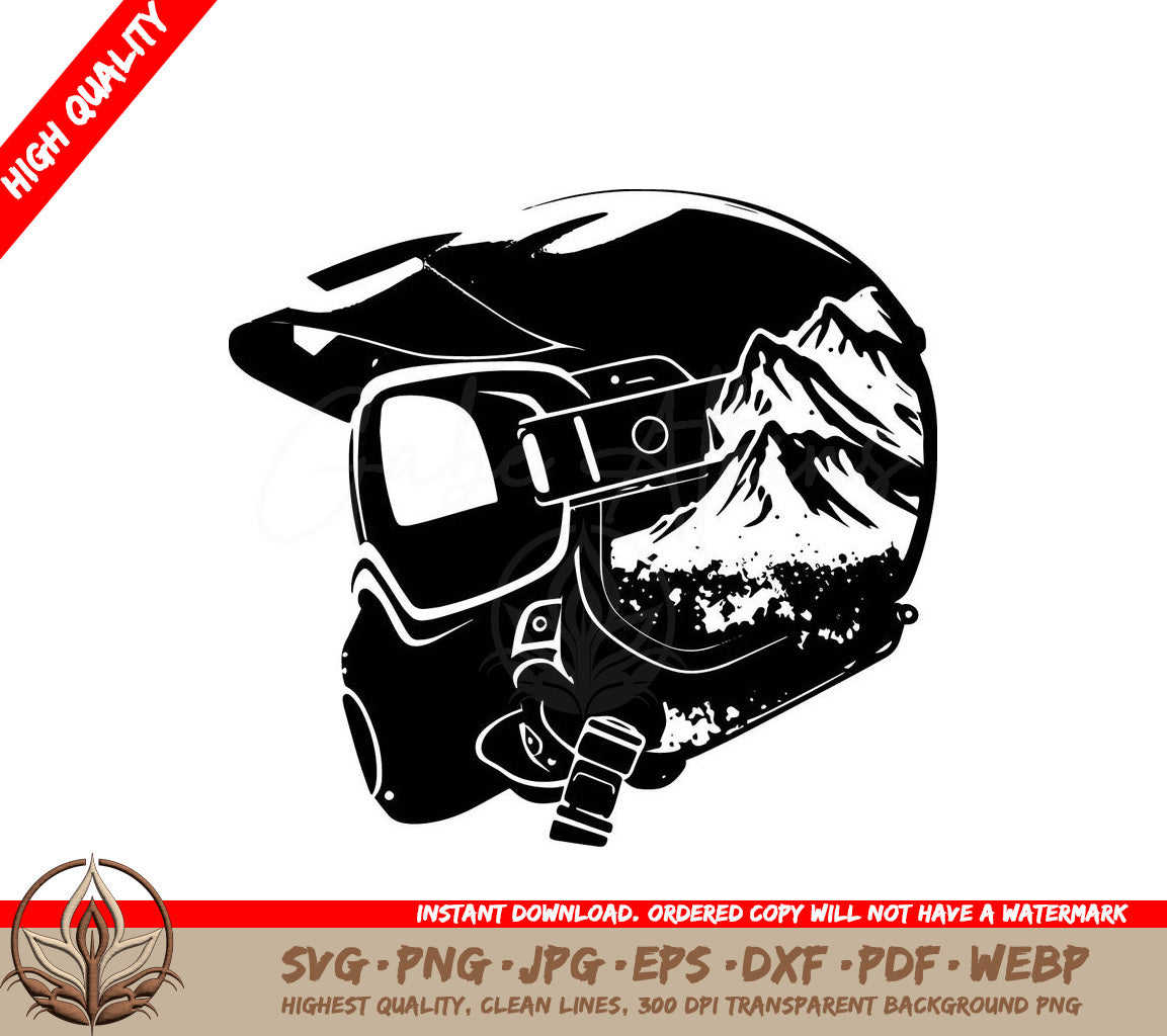 Snowboard Helmet Digital Design File (SVG, PNG, JPG, AI, PDF, DXF, EPS, WebP) 
