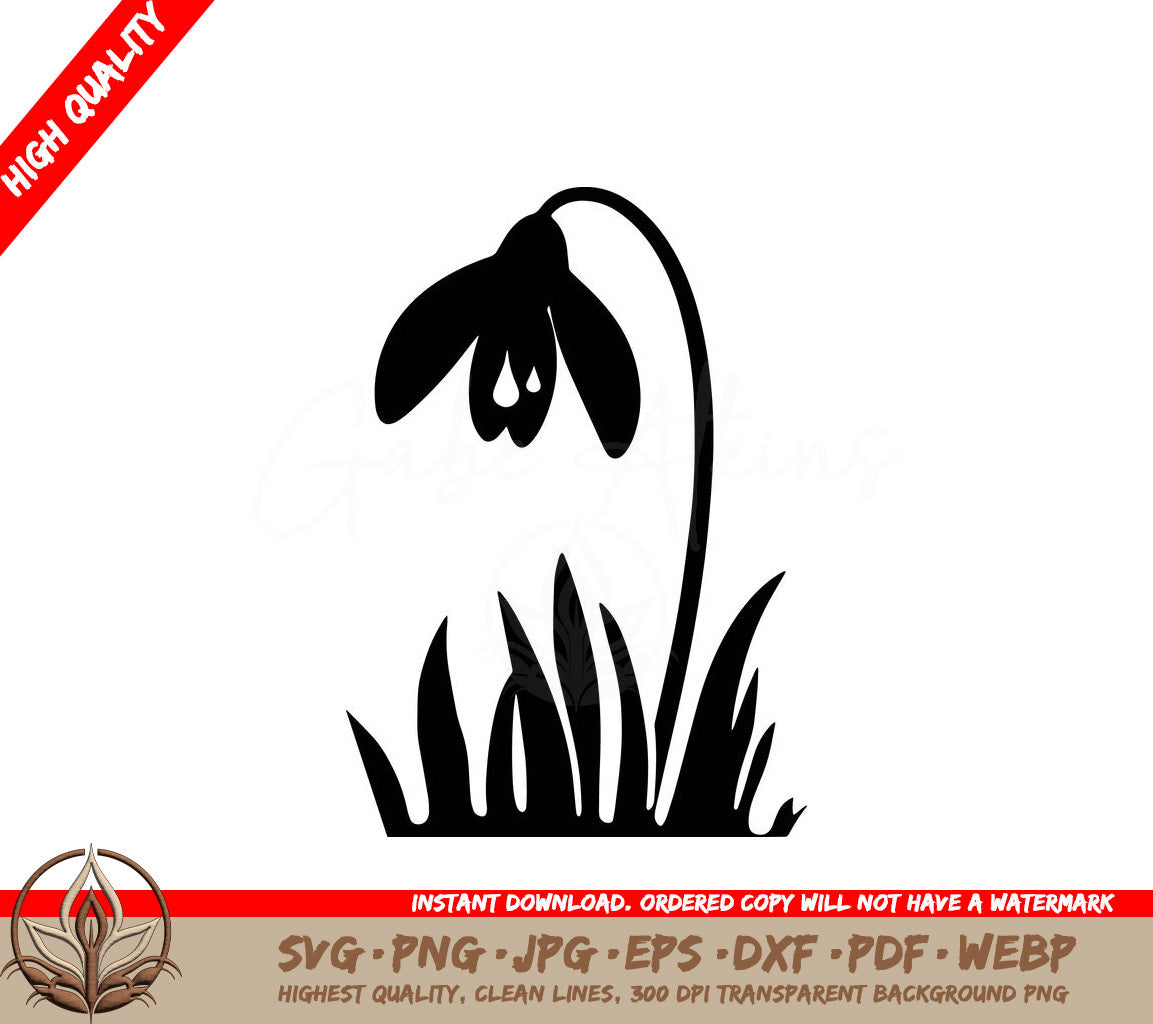 Snowdrop Digital Design File in Multiple Formats 
