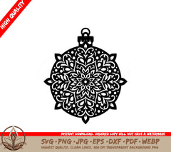 Snowflake Ornament - Digital Download (SVG, PNG, JPG, AI, PDF, DXF, EPS, WebP) 
