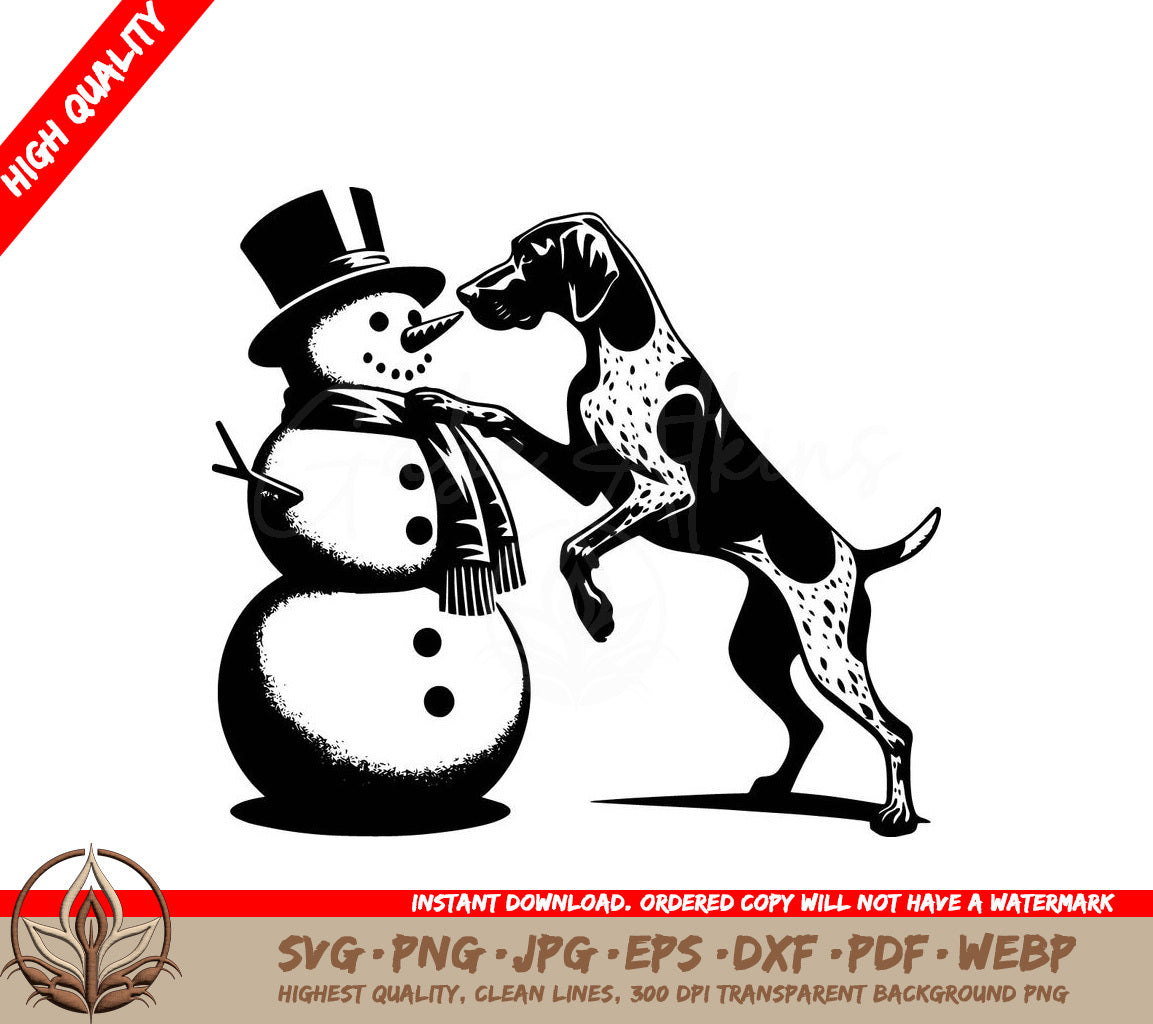 Snowman and Pointer Digital Design Files (SVG, PNG, JPG, AI, PDF, DXF, EPS, WebP) 
