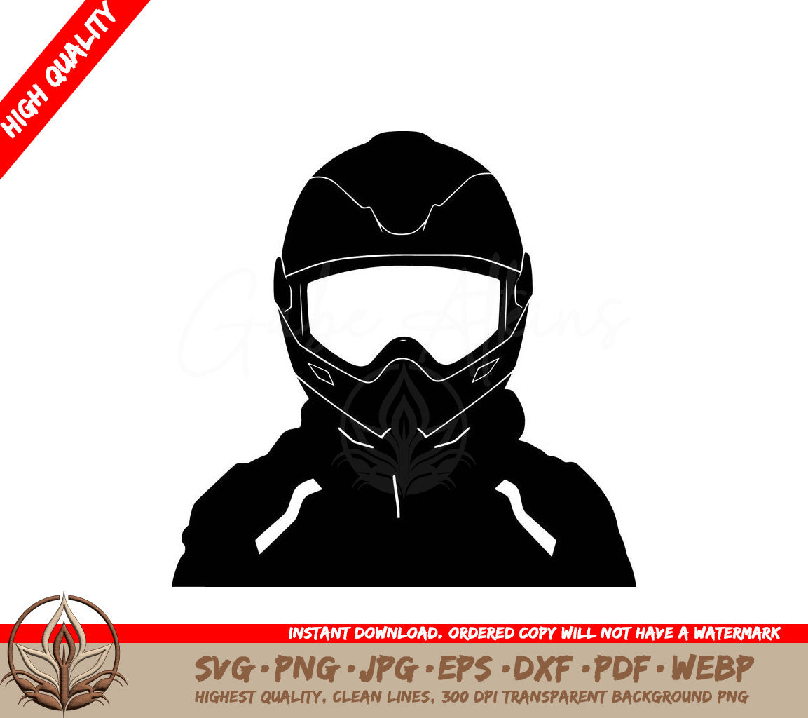 Snowmobile Driver - Digital Design in Multiple File Formats (SVG, PNG, JPG, AI, PDF, DXF, EPS, WebP) 
