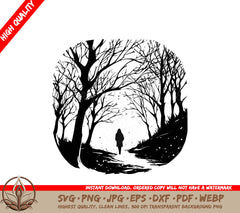 Snowy Walk Digital Design File (SVG, PNG, JPG, AI, PDF, DXF, EPS, WebP) 
