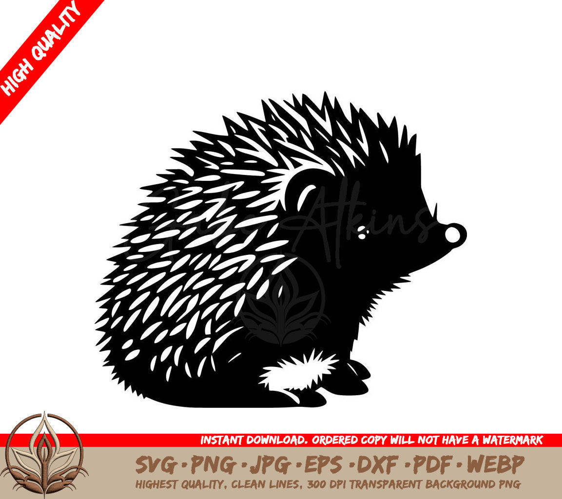 Snuggly Hedgehog Digital Design File for Cricut, Silhouette, and More (SVG, PNG, JPG, AI, PDF, DXF, EPS, WebP) 
