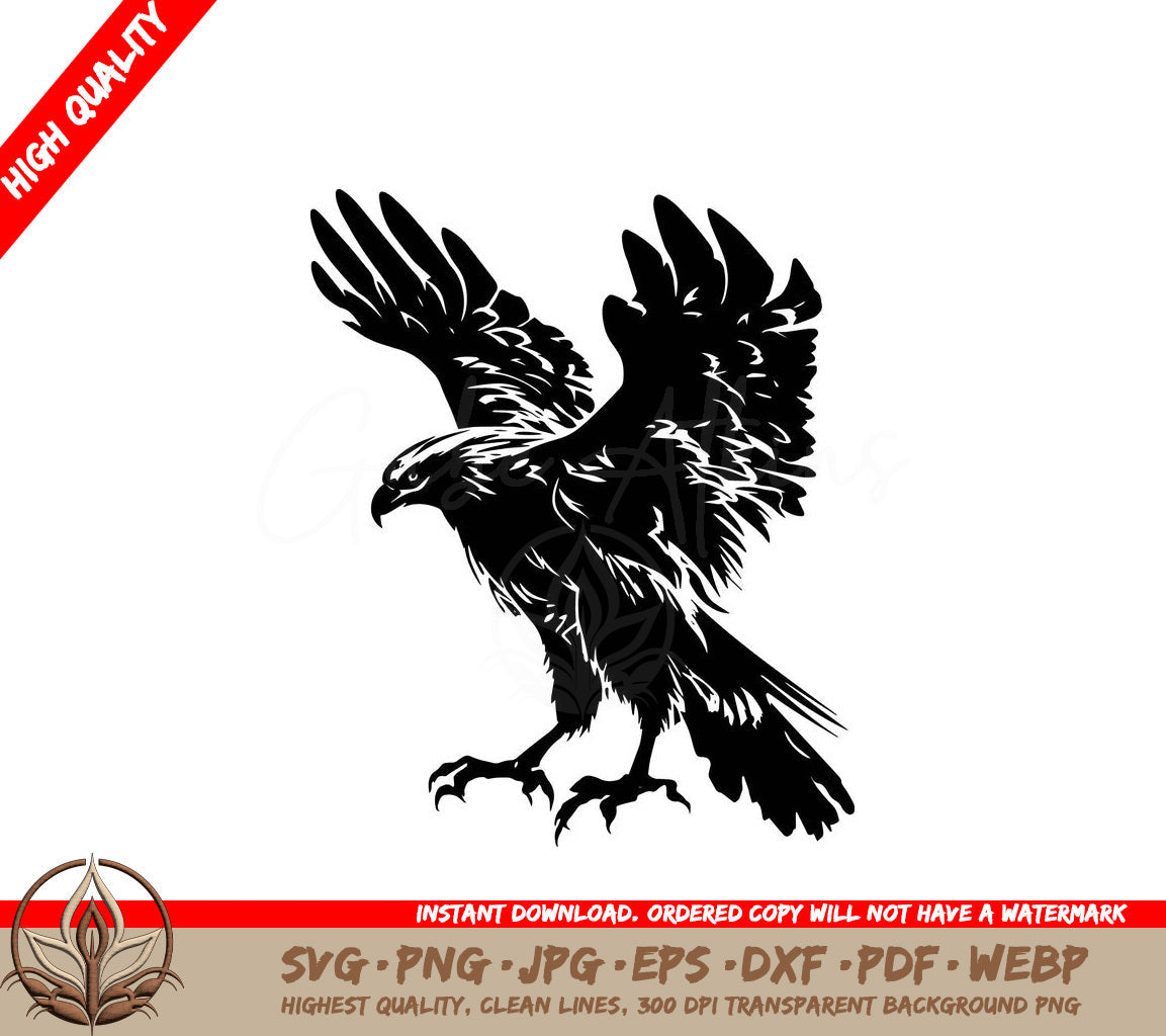 Soaring Eagle: Digital Design in Multiple File Formats (SVG, PNG, JPG, AI, PDF, DXF, EPS, WebP) 
