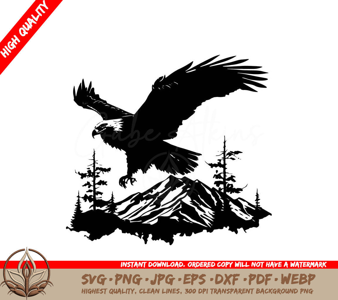 Soaring Eagle Adventure: Multi-Format Digital Design File 
