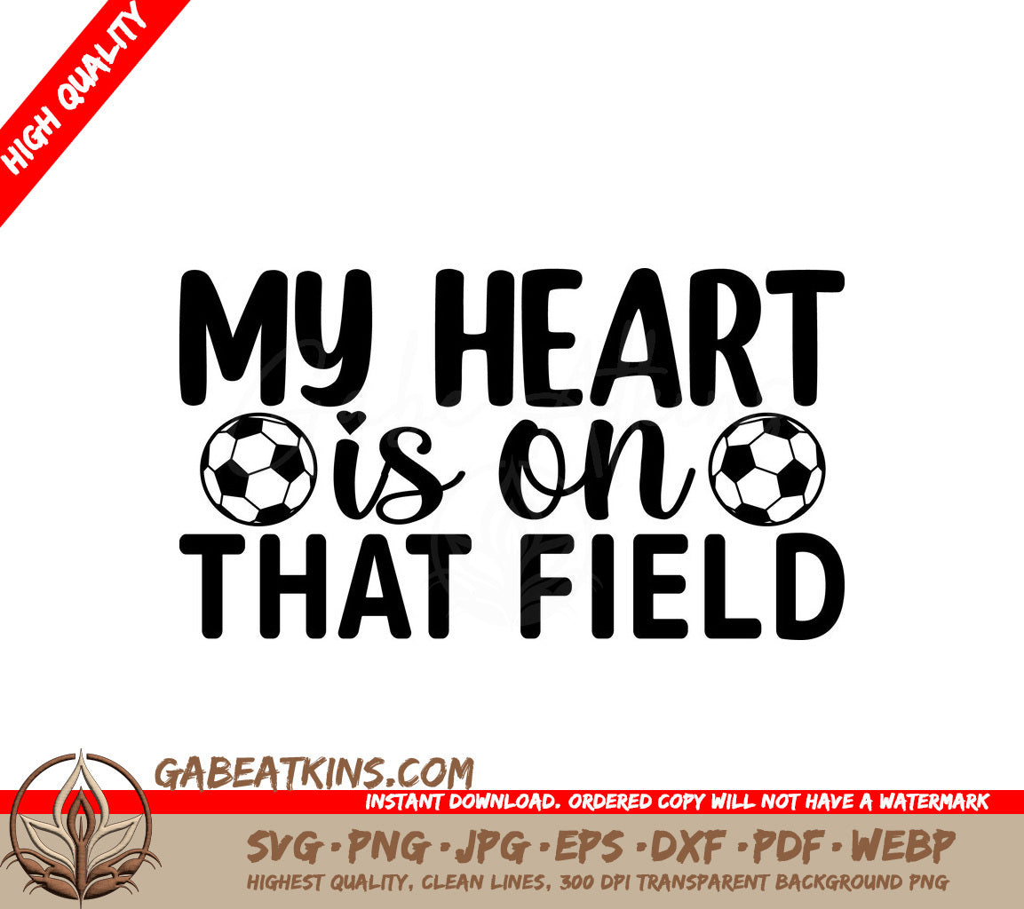 Soccer Heart SVG Poster SVG