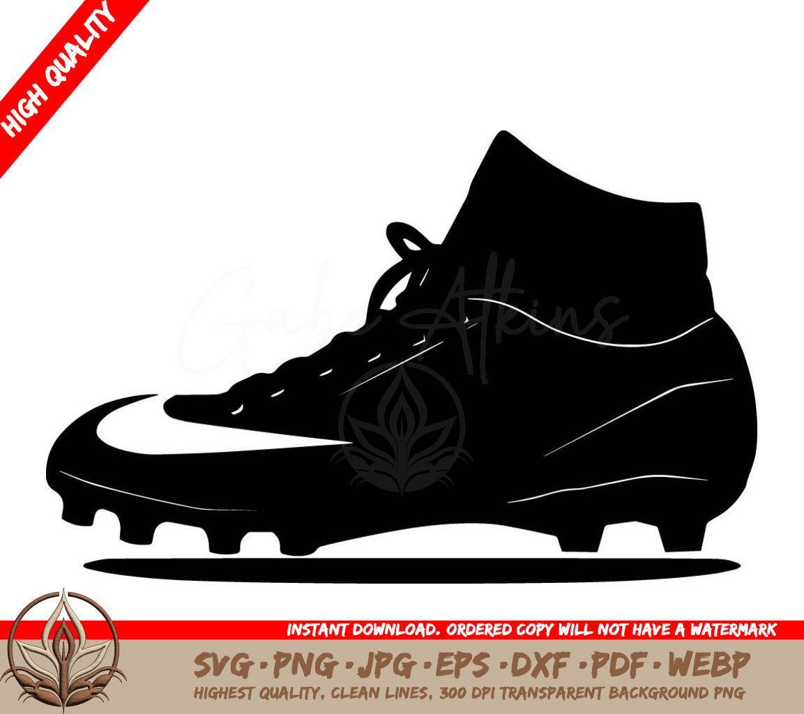 Soccer Cleat Digital Design File in SVG, PNG, JPG, AI, PDF, DXF, EPS and WebP Formats 
