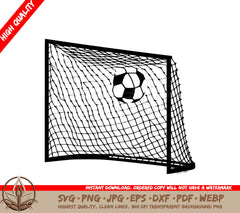 Soccer Goal Digital Design File - SVG, PNG, JPG, AI, PDF, DXF, EPS and WebP Formats 
