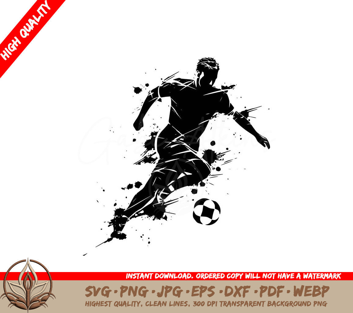 Soccer Kick Abstract: Digital Design File (SVG, PNG, JPG, AI, PDF, DXF, EPS, WebP) 
