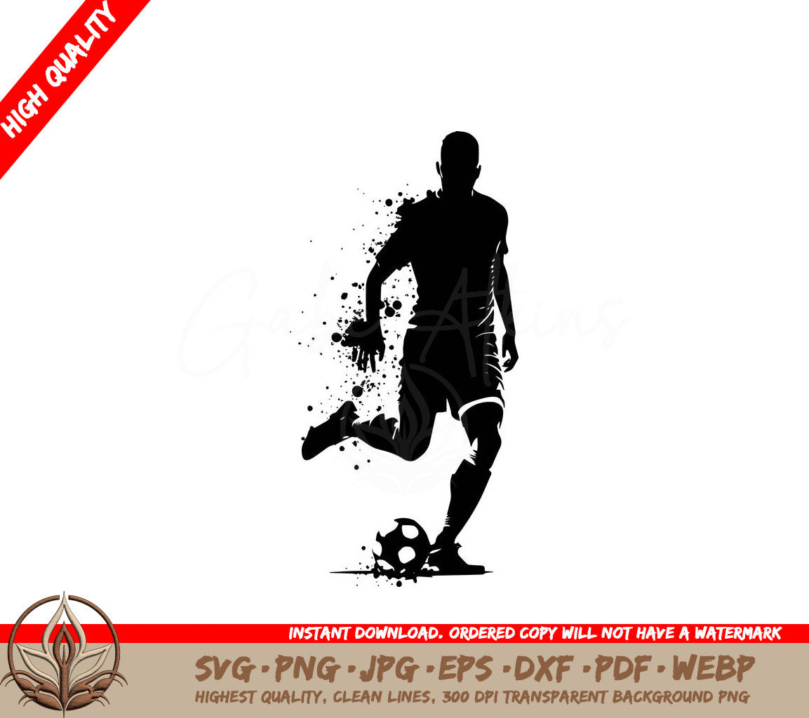 Soccer Player - Digital Design in Multiple File Formats (SVG, PNG, JPG, AI, PDF, DXF, EPS, WebP) 
