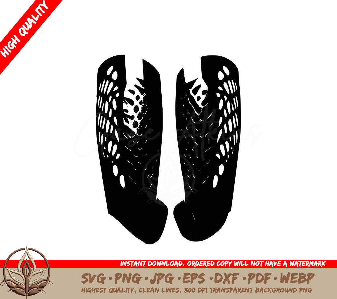 Soccer Shin Guards Digital Design File (SVG, PNG, JPG, AI, PDF, DXF, EPS, WebP) 
