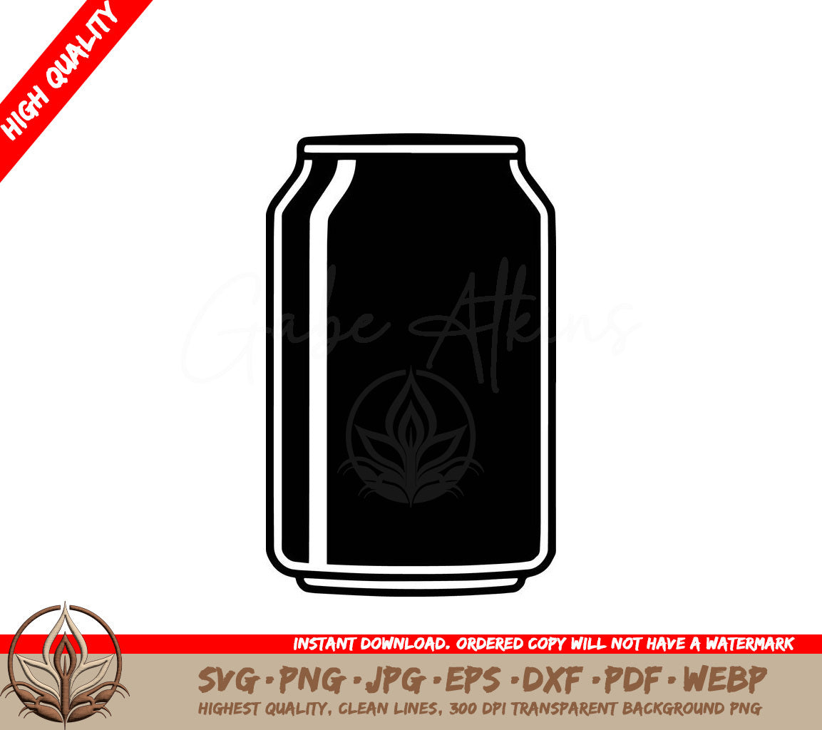 Soda Can Digital Design in 8 File Formats (SVG, PNG, JPG, AI, PDF, DXF, EPS, WebP) 
