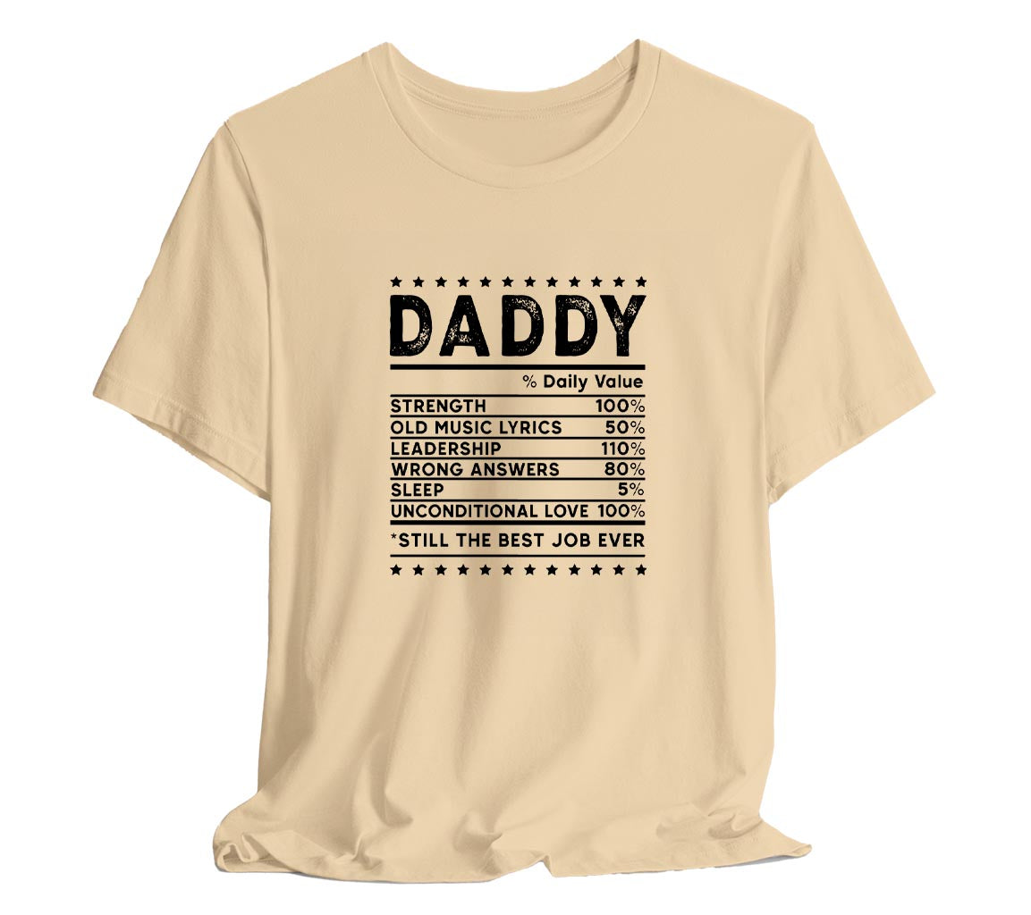 Dad Nutrition Facts T-Shirt, Perfect T-Shirt for Dads on Fathers Day | | Day Gift, Funny Father Shirt,