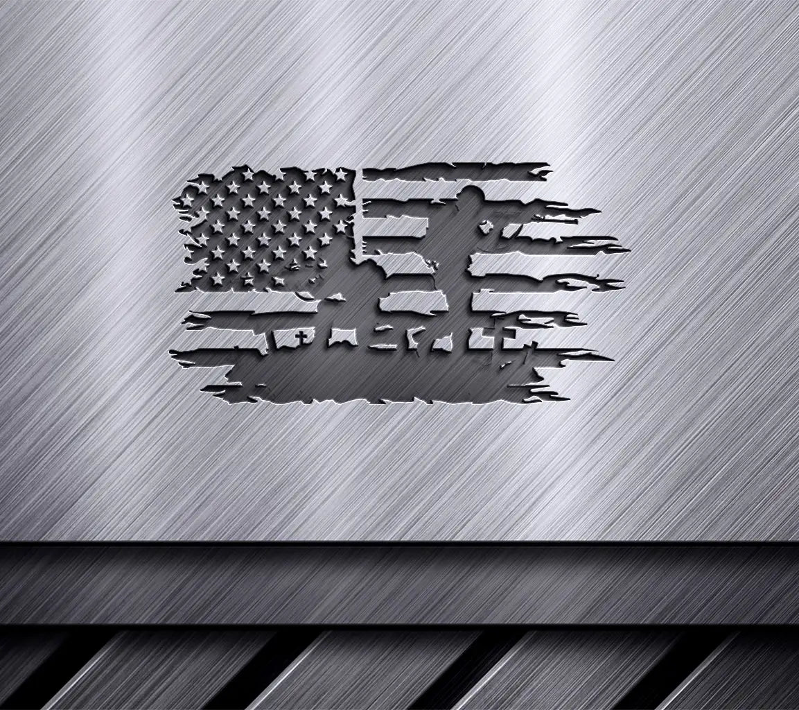 Distressed American Flag Soldiers SVG SVG