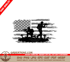 Distressed American Flag Soldiers SVG SVG