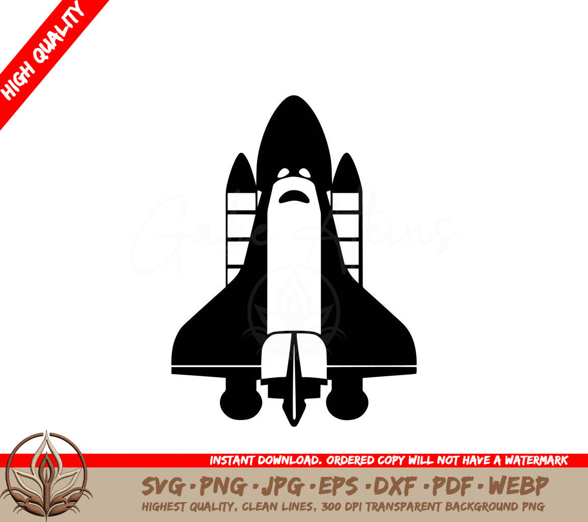 Space Race Shuttle SVG, PNG, JPG, AI, PDF, DXF, EPS and WebP Digital Cut File 
