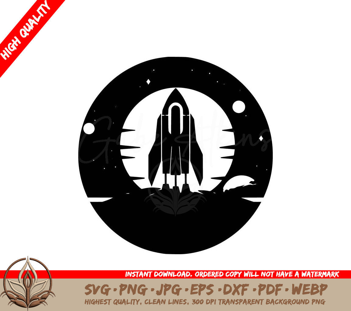 Spaceship Digital Design File (SVG, PNG, JPG, AI, PDF, DXF, EPS, WebP) 
