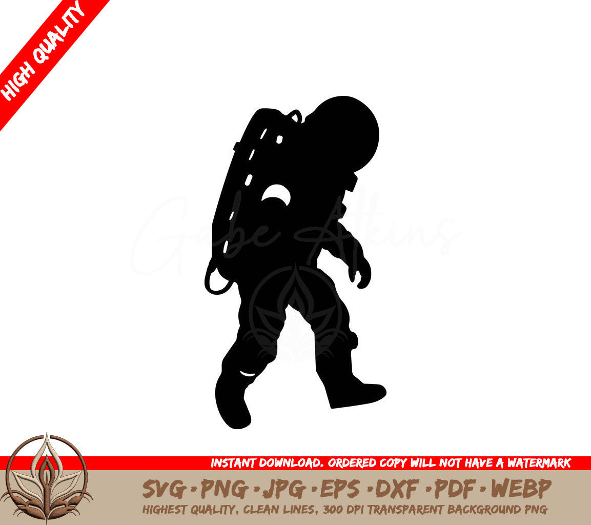 Spacewalking Astronaut: Multi-Format Digital Design File (SVG, PNG, JPG, AI, PDF, DXF, EPS, WebP) 
