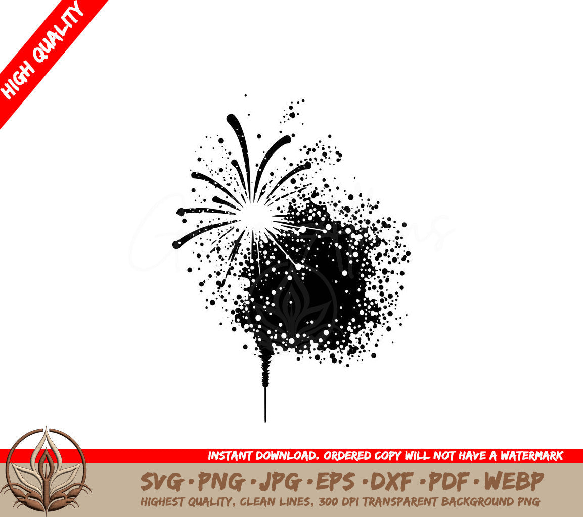 Sparklers Digital Design Cut File in SVG PNG JPG AI PDF DXF EPS WebP Formats 
