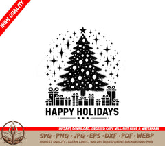 Sparkling Holidays Digital Design File in SVG, PNG, JPG, AI, PDF, DXF, EPS and WebP Formats 
