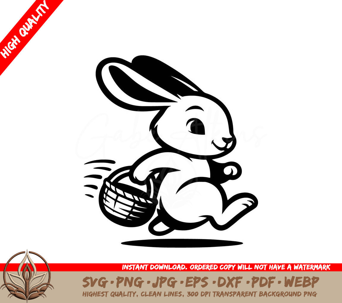 Speedy Bunny Delivery Digital Design File (SVG, PNG, JPG, AI, PDF, DXF, EPS, WebP) 
