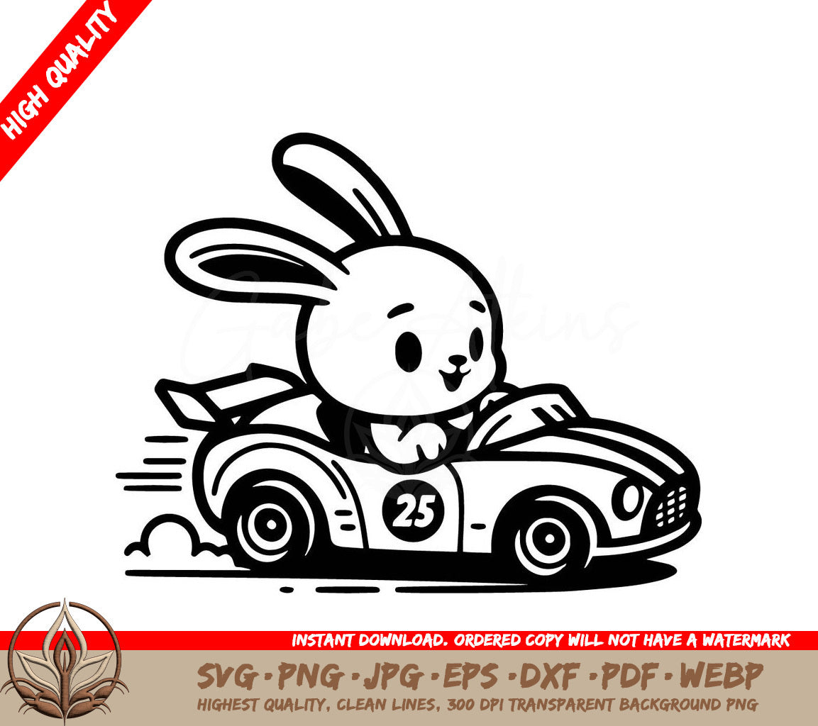 Speedy Hare Digital Design in Multiple File Formats (SVG, PNG, JPG, AI, PDF, DXF, EPS, WebP) 
