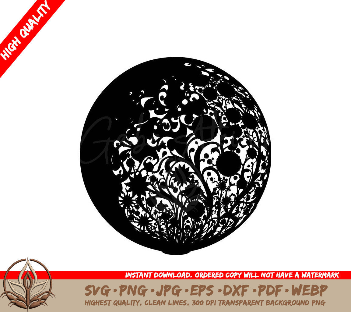 Sphere Floral Pattern - Digital Design in Multiple File Formats (SVG, PNG, JPG, AI, PDF, DXF, EPS, WebP) 
