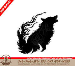 Spirit Wolf Digital Design File (SVG, PNG, JPG, AI, PDF, DXF, EPS, WebP) 
