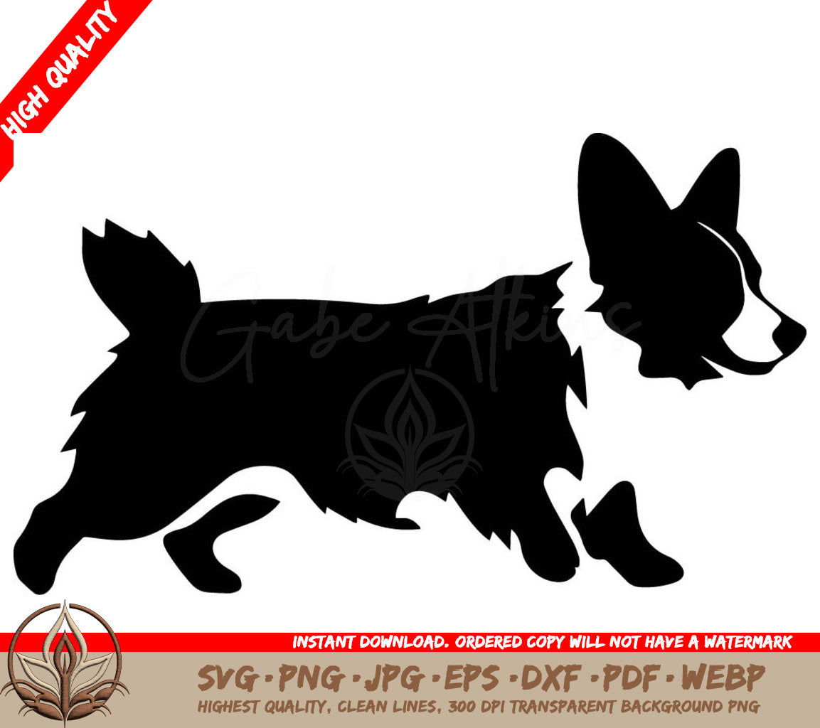 Spirited Corgi Digital Design in Multiple File Formats 
