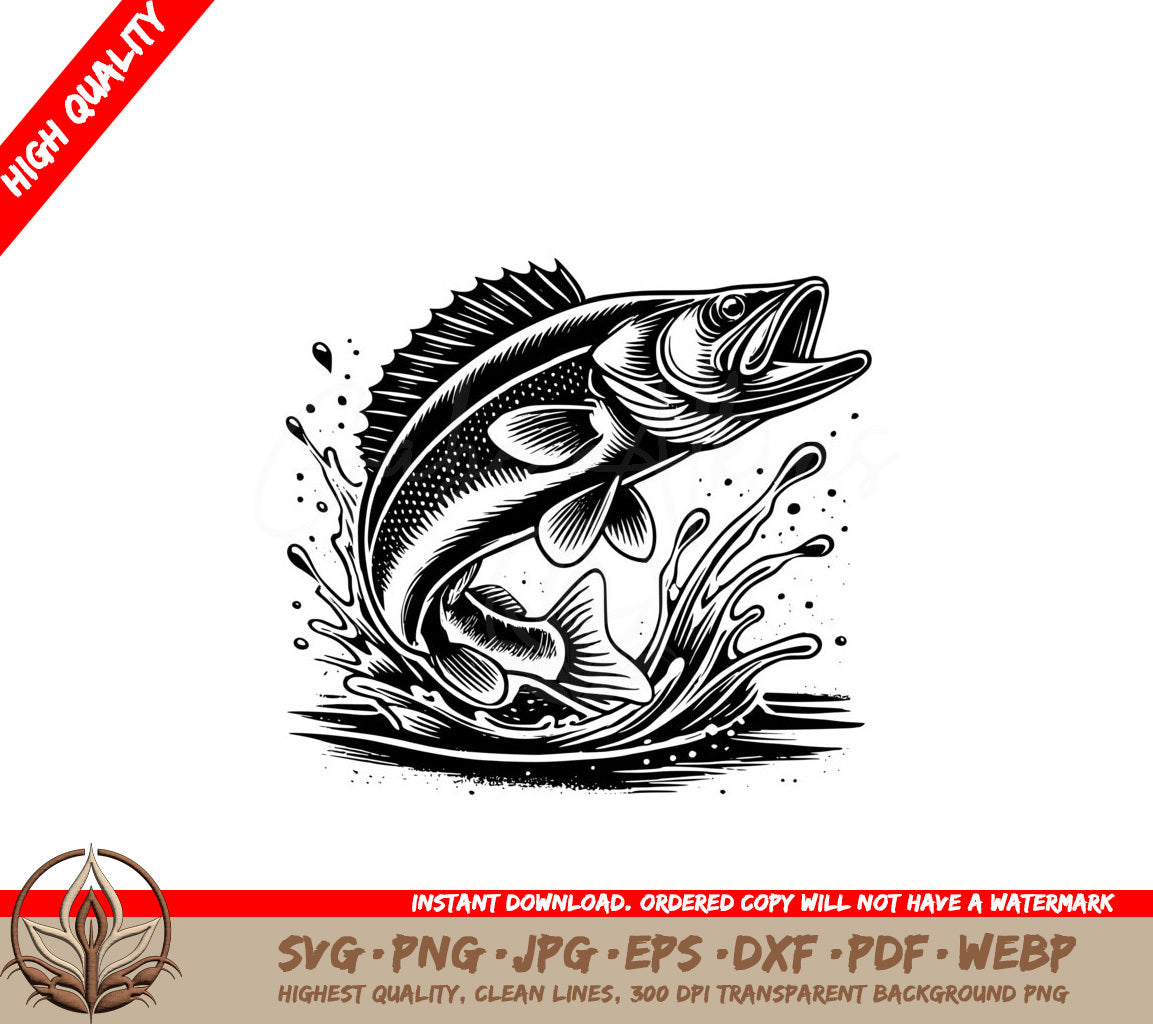 Splashy Walleye SVG 
