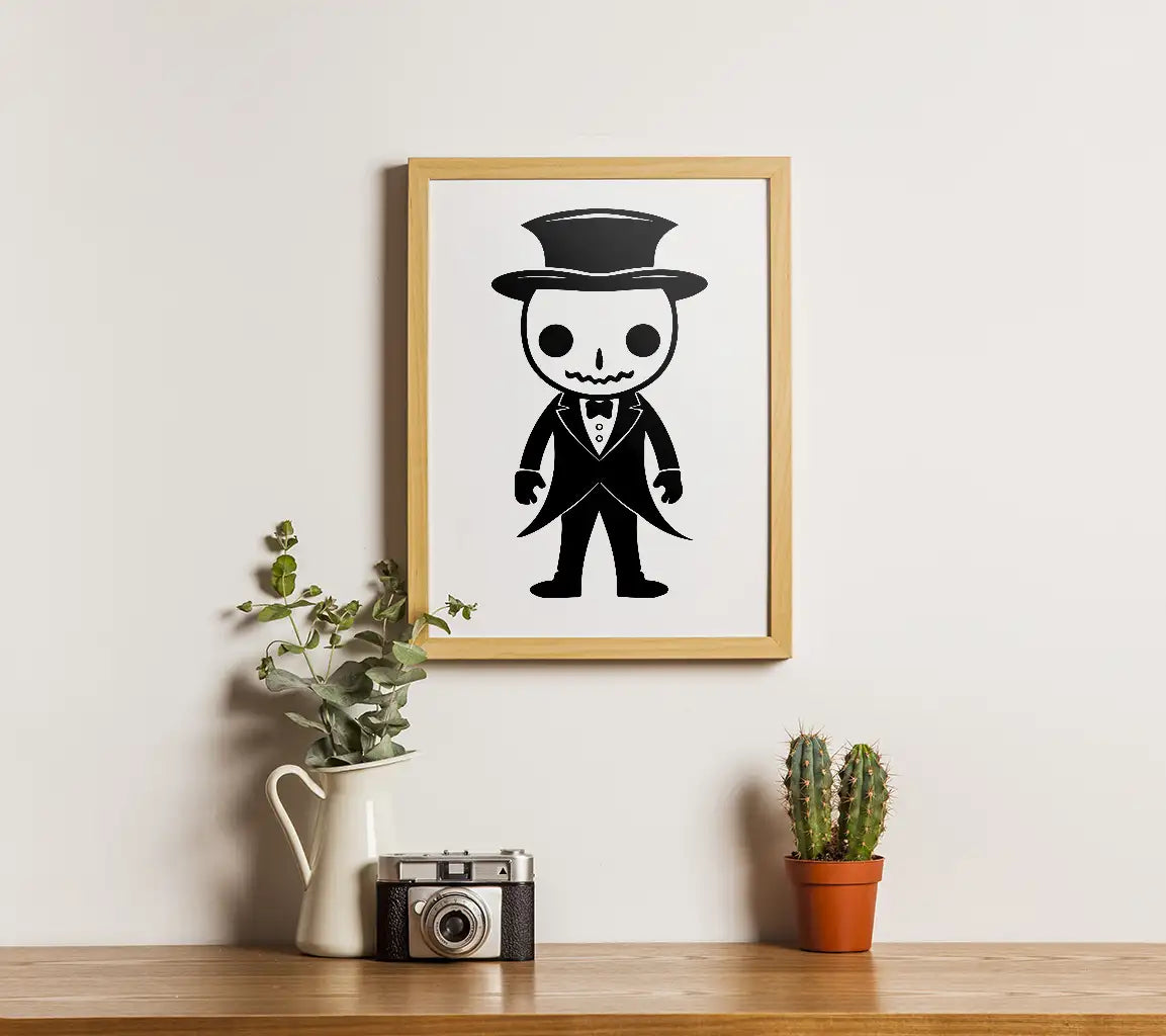 Spooky Halloween Skeleton Tuxedo SVG -  Mascot SVG