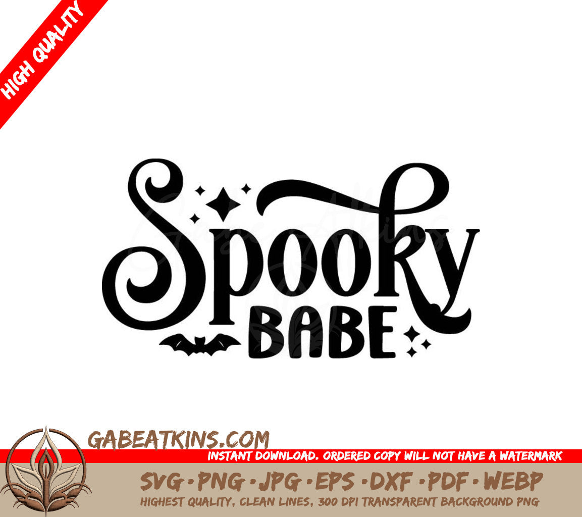 Spooky Babe Bat Design SVG -  Design SVG