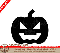 Halloween Pumpkin Silhouette SVG - Spooky Jack-o-Lantern Design SVG