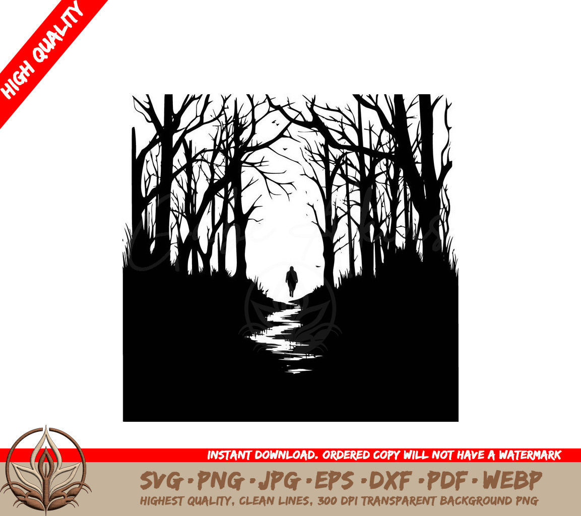 Spooky Forest Stroll Digital Design in Multiple File Formats 
