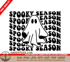 A Ghost Is Surrounded By The Words Spooky Season SVG - Spooky Season Ghost SVG SVG