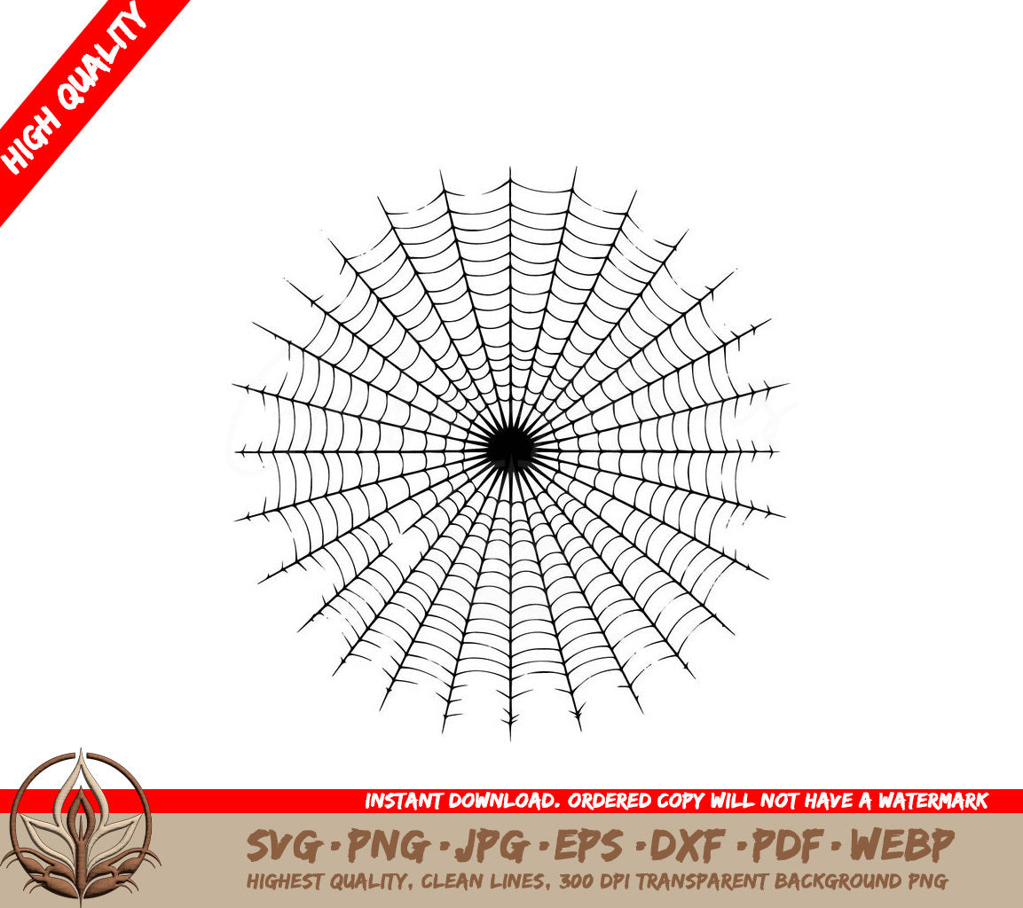 Spooky Spider Web Digital Design - SVG, PNG, JPG, AI, PDF, DXF, EPS and WebP File Formats 
