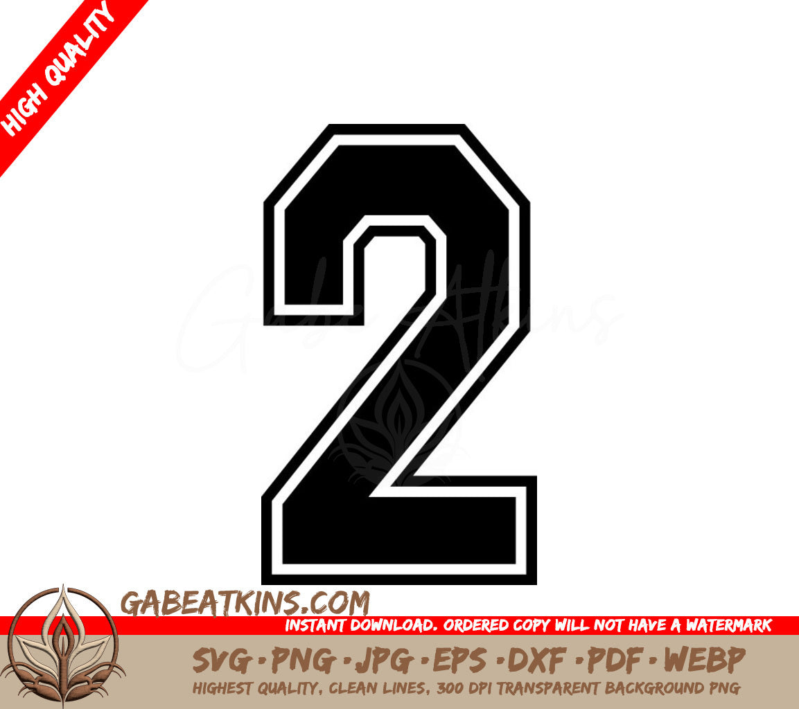  Jersey Number 2 SVG SVG