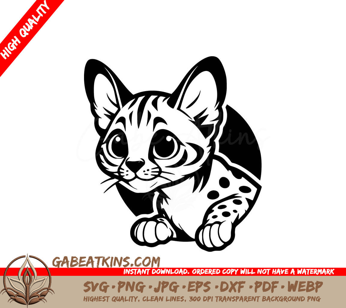  A Cat With Big Eyes SVG - Spotty Gaze Whiskers SVG