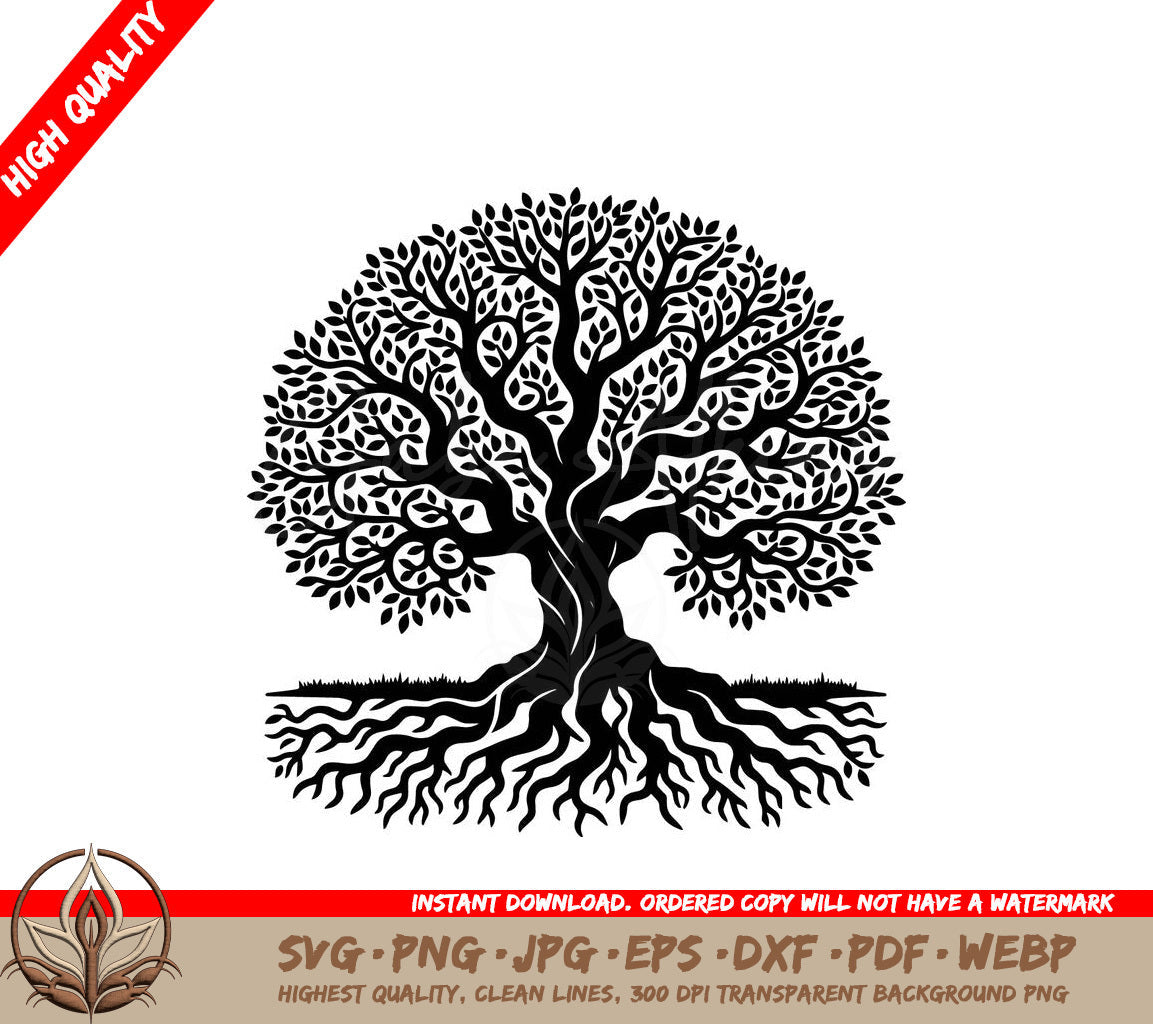 Sprawling Life Tree Digital Design in Multiple File Formats 
