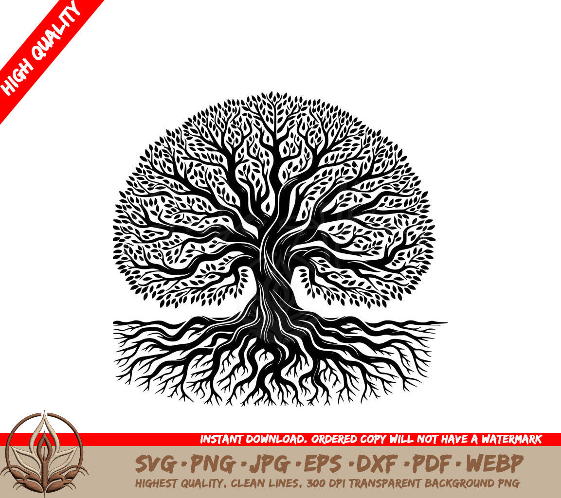 Sprawling Tree Digital Design File (SVG, PNG, JPG, AI, PDF, DXF, EPS, WebP) 
