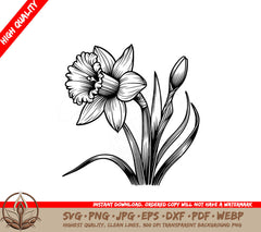 Spring Daffodil Bloom SVG Cut File Download 
