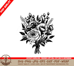 Spring Flowers Digital Design Files (SVG, PNG, JPG, AI, PDF, DXF, EPS, WebP) 
