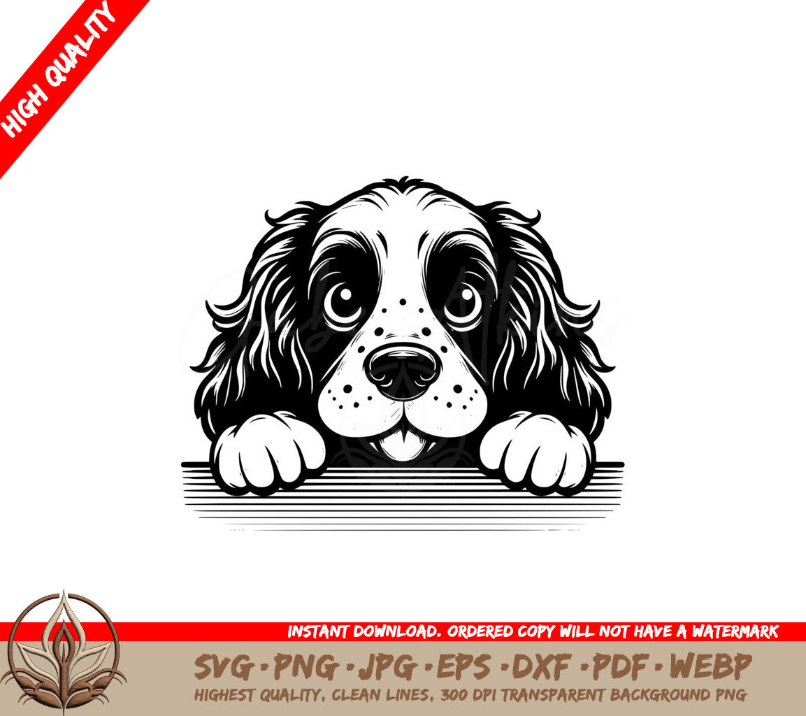 Springer Spaniel Snuggles SVG PNG JPG AI PDF DXF EPS and WebP Digital Download 
