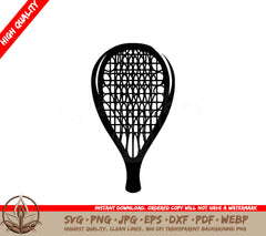 Squash Racket Digital Design in Multiple File Formats (SVG, PNG, JPG, AI, PDF, DXF, EPS, WebP) 
