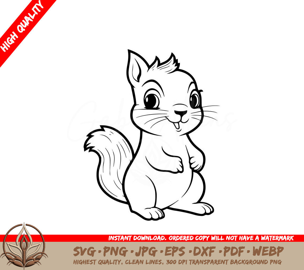 Squirrel Mischief Digital Design in Multiple File Formats (SVG, PNG, JPG, AI, PDF, DXF, EPS, WebP) 
