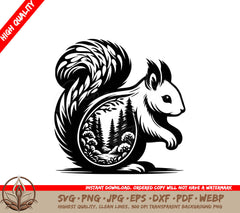 Squirrel Woodland Adventure: Digital Design File (SVG, PNG, JPG, AI, PDF, DXF, EPS, WebP) 
