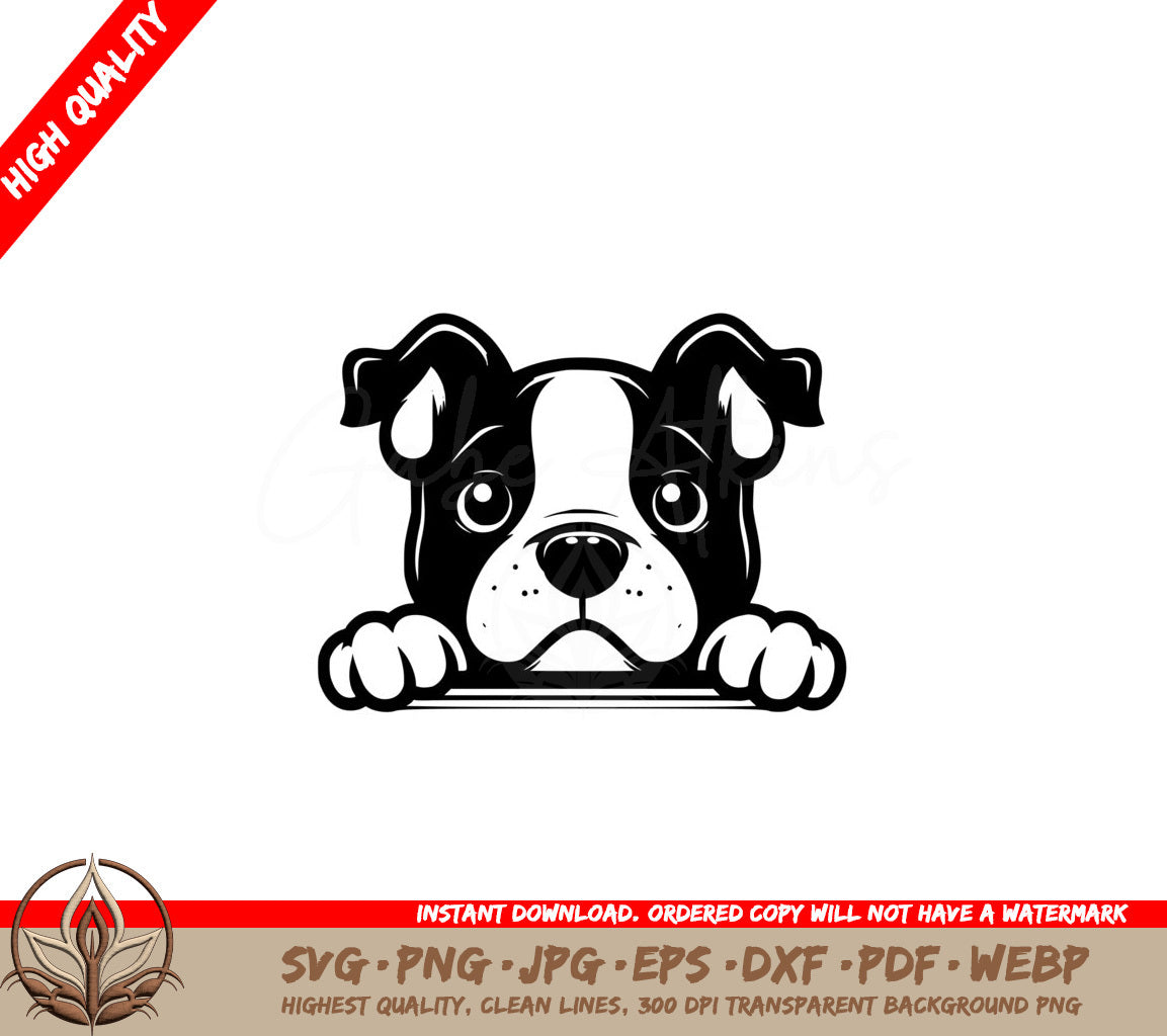 Staffordshire Bull Terrier Peeking SVG  
