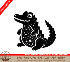 Star Gator Fun Digital Design in Multiple File Formats (SVG, PNG, JPG, AI, PDF, DXF, EPS, WebP) 
