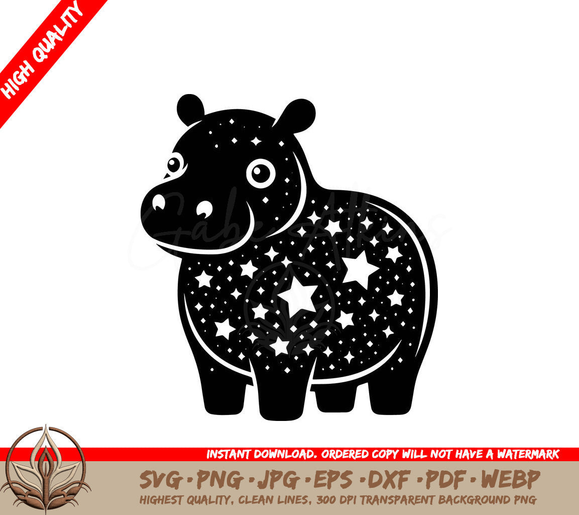 Star Hippo Digital Design File - SVG, PNG, JPG, AI, PDF, DXF, EPS, WebP Formats 
